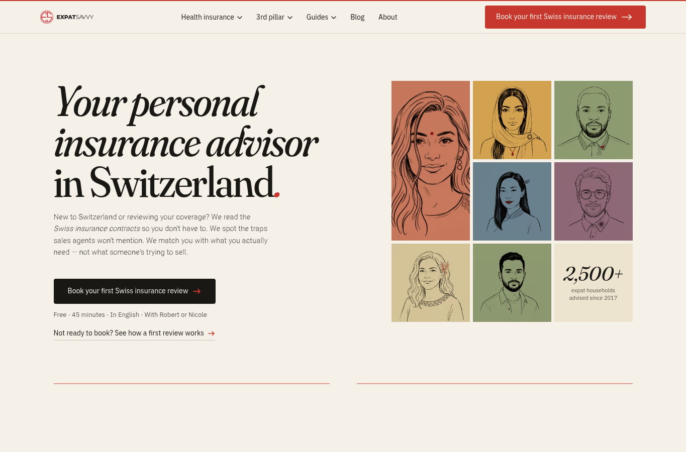 Website-Screenshot von Expat Savvy