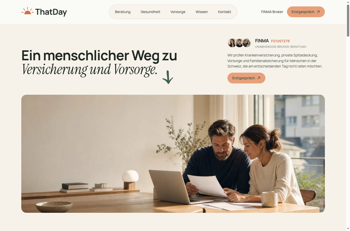 Website screenshot of ThatDay