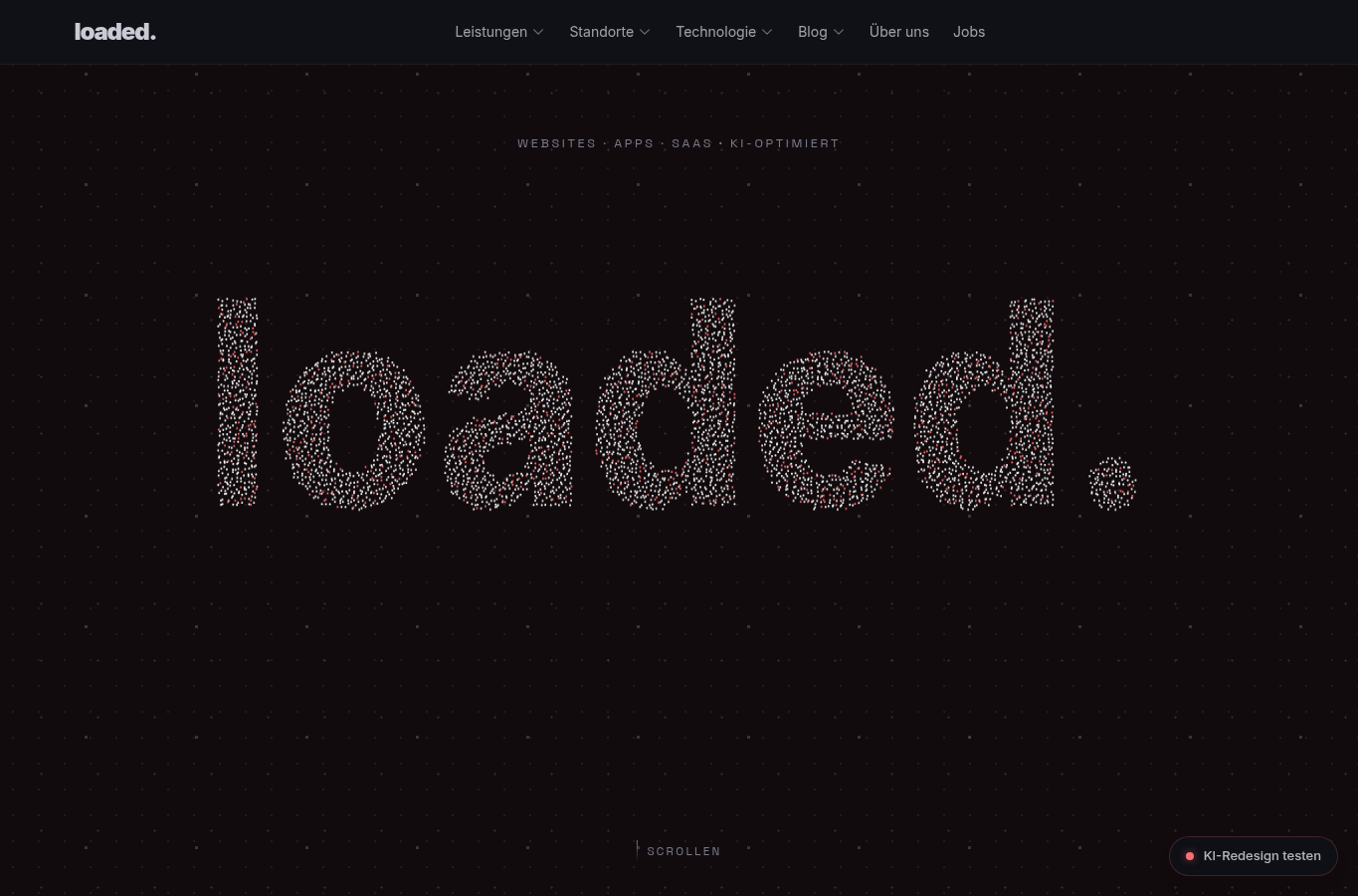 Website screenshot of loaded.ch